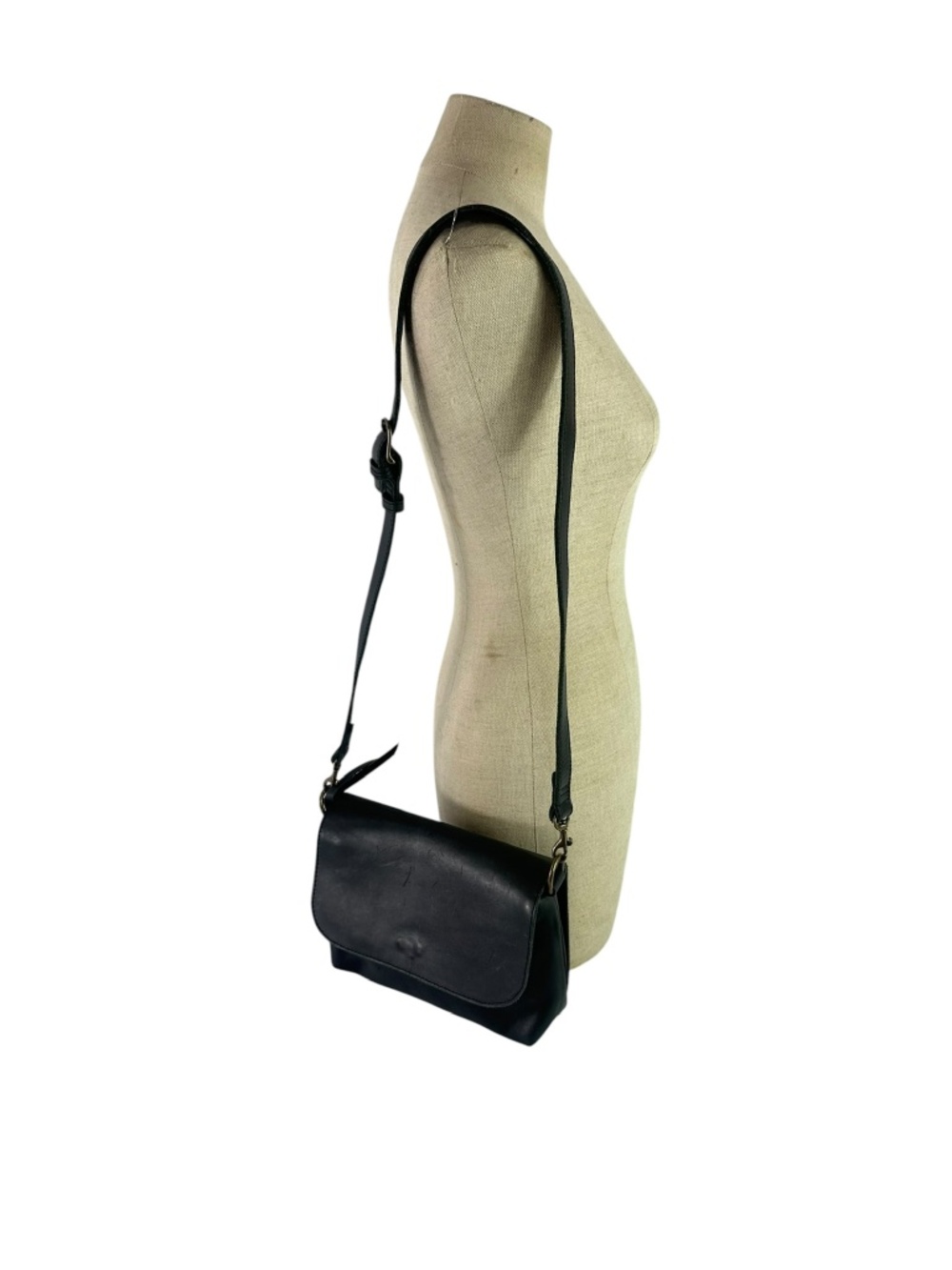 Genuine ABLE Black Leather Shoulder Bag Crossbody